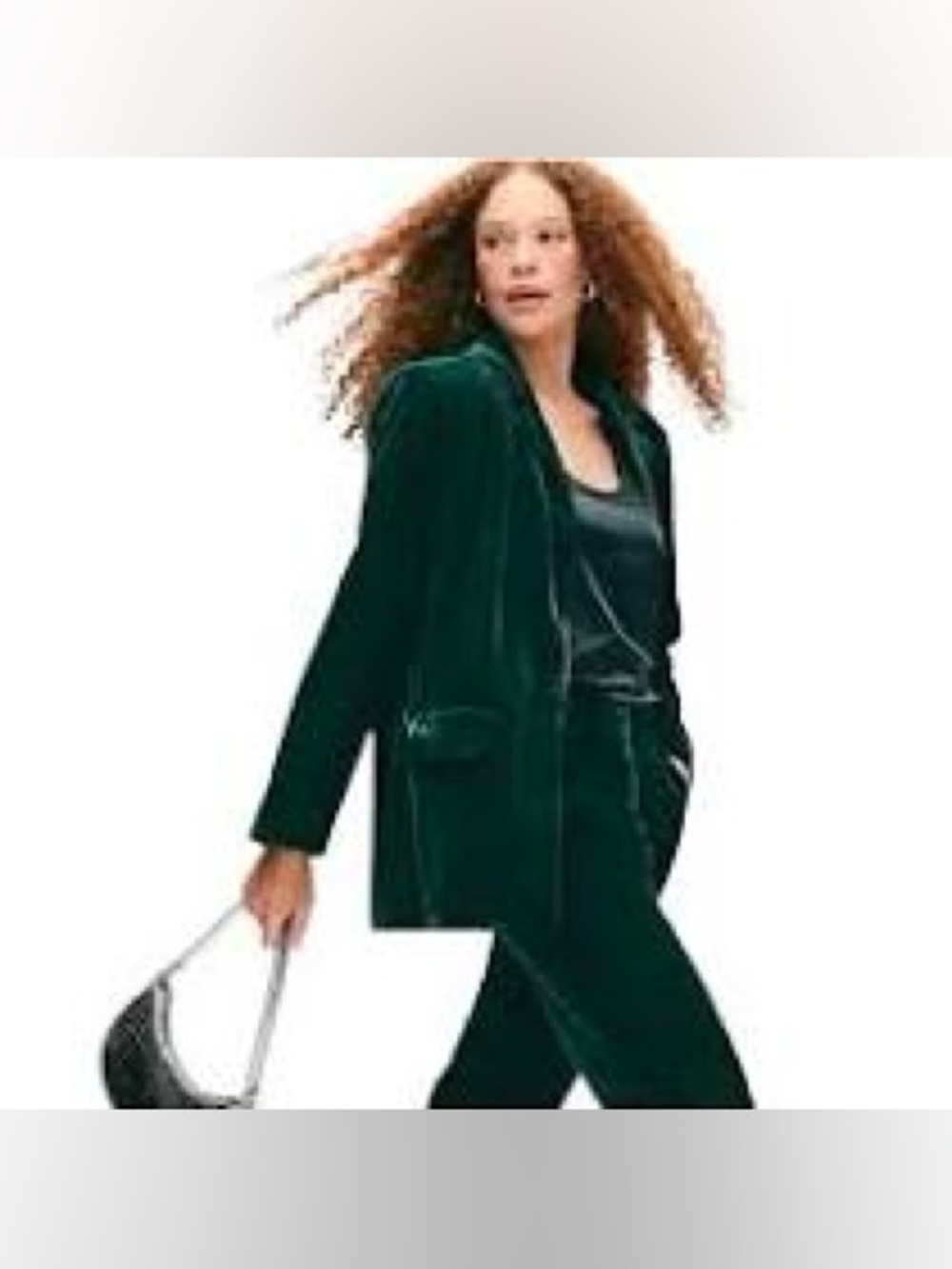 Old Navy Deep Green Velvet Blazer and Pants Suit